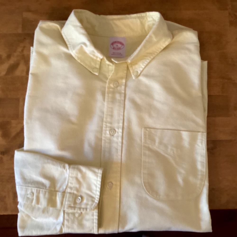 Brooks Brothers Light Yellow Oxford Shirt Size XL